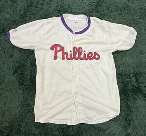 Zack Wheeler 45 Philadelphia Phillies Adult L Baseball Jersey White Red Blue